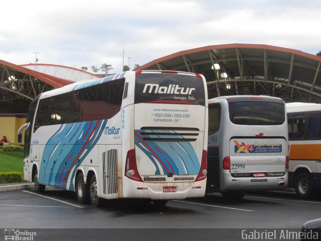 Malitur Turismo 6500 na cidade de Aparecida, São Paulo, Brasil, por Gabriel Almeida. ID da foto: 5089731.