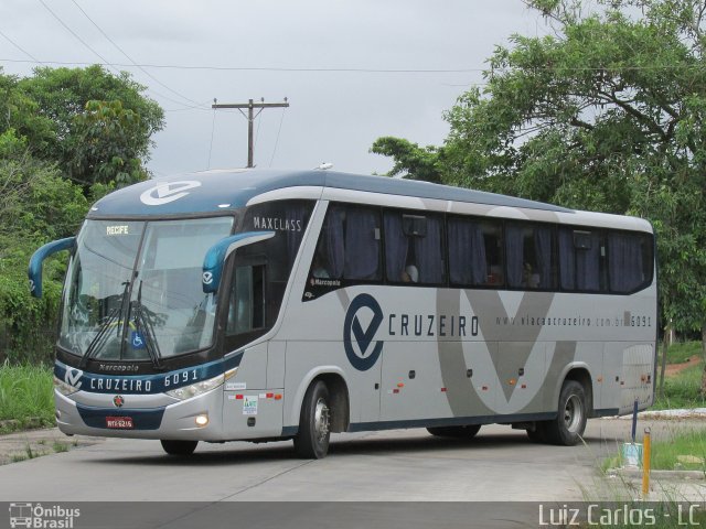 Viação Cruzeiro 6091 na cidade de Recife, Pernambuco, Brasil, por Luiz Carlos de Santana. Número da foto: #5089916.