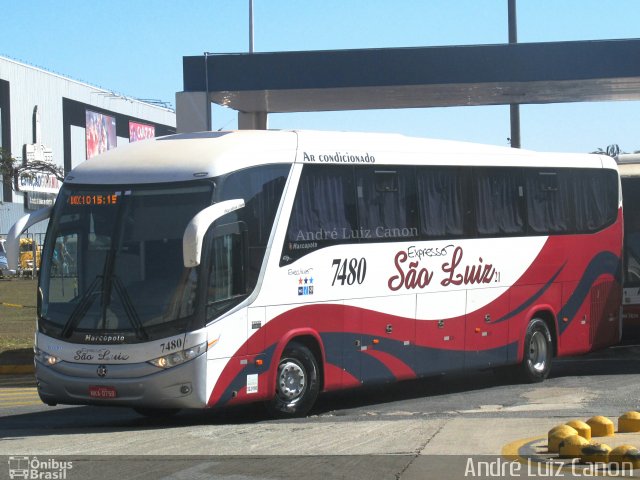Expresso São Luiz 7480 na cidade de Goiânia, Goiás, Brasil, por André Luiz Canon. Número da foto: #5088103.