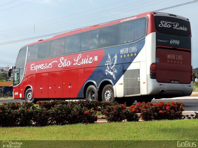 Expresso São Luiz 6990 na cidade de Rio Verde, Goiás, Brasil, por Paulo Roberto Sales do Nascimento. Número da foto: #5092595.