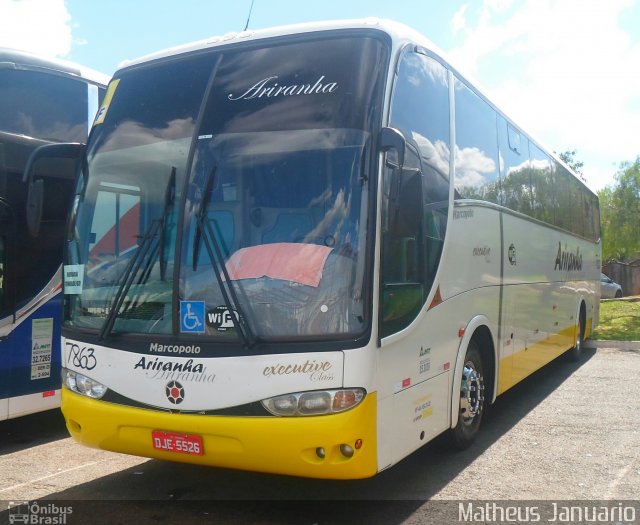 Viação Ariranha 7863 na cidade de Trindade, Goiás, Brasil, por Matheus Januario. ID da foto: 5090832.