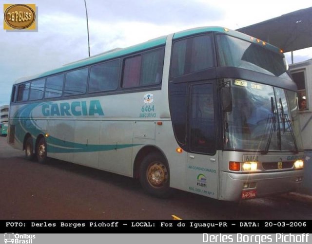 Viação Garcia 6464 na cidade de Foz do Iguaçu, Paraná, Brasil, por Derles Borges Pichoff. Número da foto: #5090943.