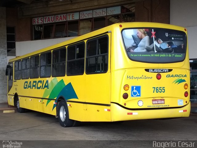 Viação Garcia 7655 na cidade de Apucarana, Paraná, Brasil, por Rogério César. ID da foto: 5092549.