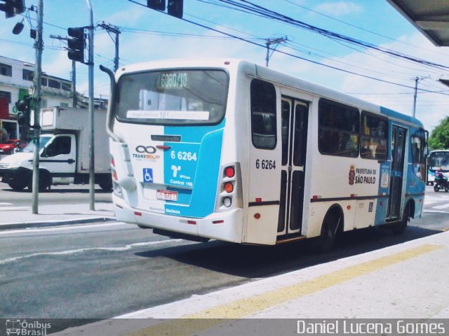Transwolff Transportes e Turismo 6 6264 na cidade de São Paulo, São Paulo, Brasil, por Daniel Lucena Gomes. Número da foto: #5026293.
