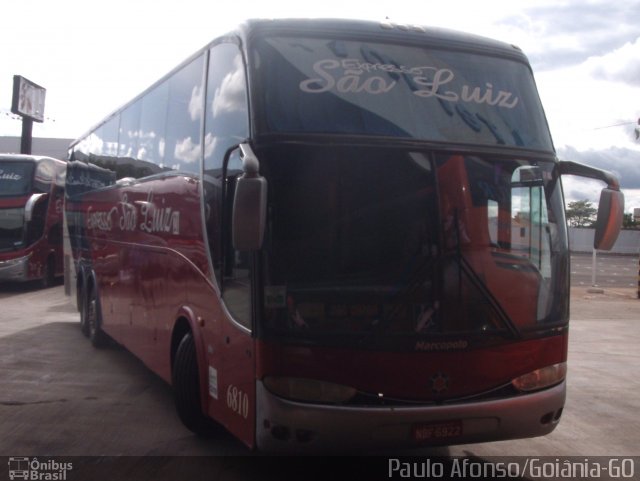 Expresso São Luiz 6810 na cidade de Goiânia, Goiás, Brasil, por Afonso de Sousa. Número da foto: #5031819.