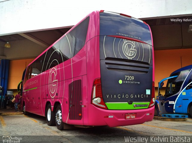 Viação Garcia 7209 na cidade de Sorocaba, São Paulo, Brasil, por Weslley Kelvin Batista. Número da foto: #5032352.