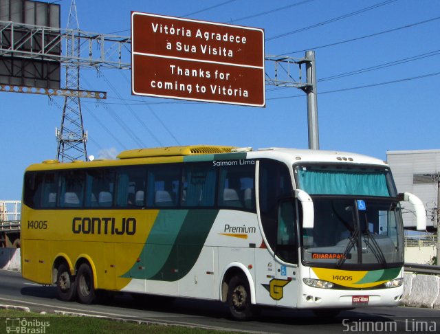 Empresa Gontijo de Transportes 14005 na cidade de Vitória, Espírito Santo, Brasil, por Saimom  Lima. ID da foto: 5033006.