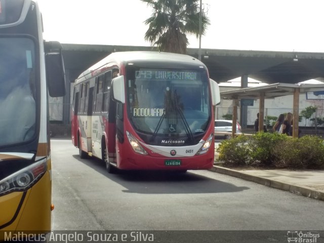 Companhia Carris Porto-Alegrense 0451 na cidade de Porto Alegre, Rio Grande do Sul, Brasil, por Matheus Ângelo Souza e Silva. Número da foto: #5032497.