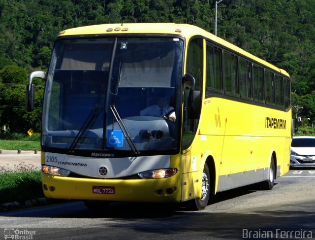 Viação Itapemirim 2105 na cidade de Viana, Espírito Santo, Brasil, por Braian Ferreira. ID da foto: 5033743.