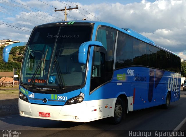 UTIL - União Transporte Interestadual de Luxo 9901 na cidade de Conselheiro Lafaiete, Minas Gerais, Brasil, por Rodrigo  Aparecido. ID da foto: 5035823.