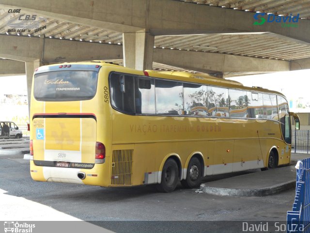Viação Itapemirim 5809 na cidade de Aracaju, Sergipe, Brasil, por David Souza. Número da foto: #5038216.