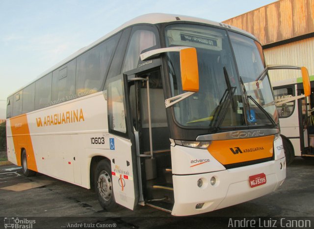 Viação Araguarina 10603 na cidade de Goiânia, Goiás, Brasil, por André Luiz Canon. Número da foto: #5039992.
