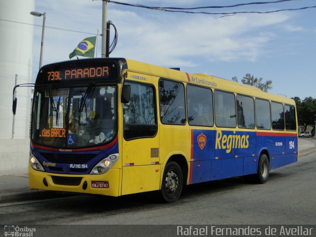 Auto Viação Reginas RJ 110.194 na cidade de Rio de Janeiro, Rio de Janeiro, Brasil, por Rafael Fernandes de Avellar. Número da foto: #5114571.
