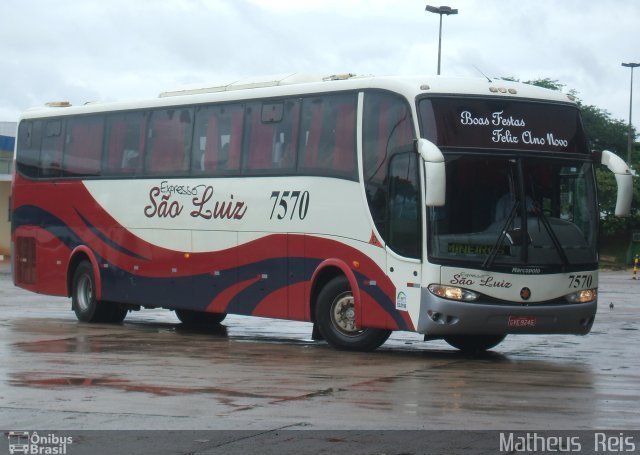 Expresso São Luiz 7570 na cidade de Goiânia, Goiás, Brasil, por Matheus  Reis. ID da foto: 5114689.