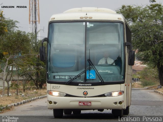 Viação Itapemirim 8207 na cidade de Caruaru, Pernambuco, Brasil, por Lenilson da Silva Pessoa. ID da foto: 5117773.