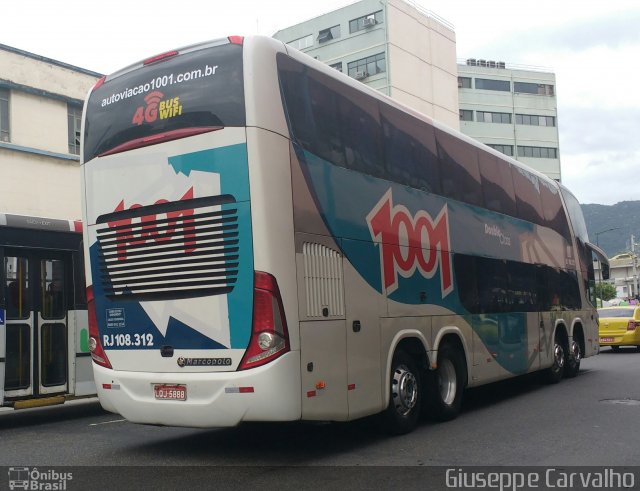 Auto Viação 1001 RJ 108.312 na cidade de Rio de Janeiro, Rio de Janeiro, Brasil, por Giuseppe Carvalho. Número da foto: #5119682.