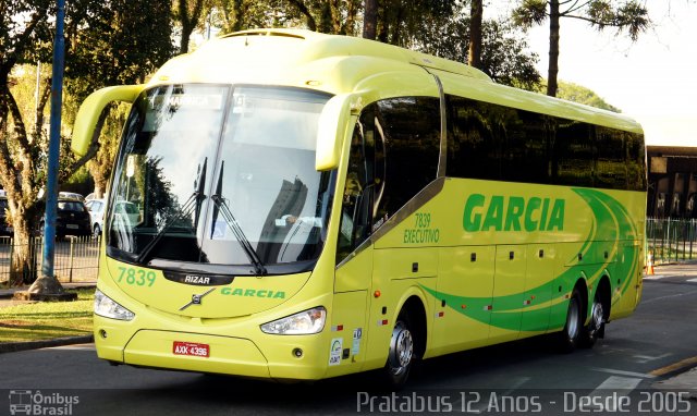 Viação Garcia 7839 na cidade de Curitiba, Paraná, Brasil, por Cristiano Soares da Silva. ID da foto: 5117891.