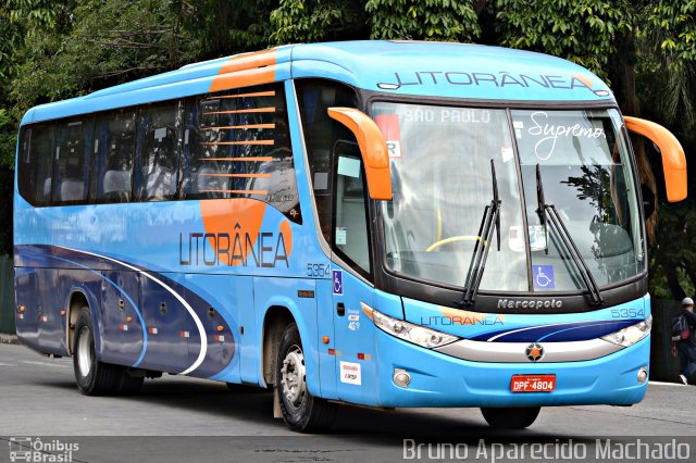 Litorânea Transportes Coletivos 5354 na cidade de São Paulo, São Paulo, Brasil, por Bruno Aparecido Machado. Número da foto: #5120873.