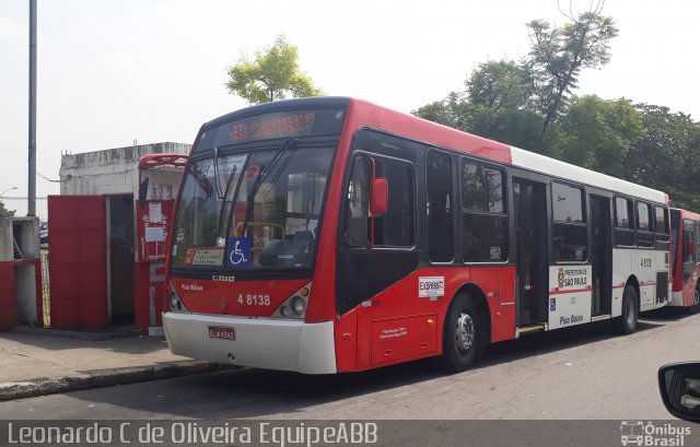 Express Transportes Urbanos Ltda 4 8138 na cidade de São Paulo, São Paulo, Brasil, por Eduardo de Oliveira. ID da foto: 5123552.