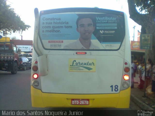 Lorentur Transportes Coletivos Urbanos e Turismo 18 na cidade de Santo Antônio de Jesus, Bahia, Brasil, por Mario dos Santos Nogueira Junior. Número da foto: #5125708.