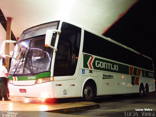 Empresa Gontijo de Transportes 11755 na cidade de João Monlevade, Minas Gerais, Brasil, por Lucas Vieira. ID da foto: 5128081.