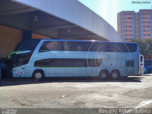 Viação Garcia 7058 na cidade de Sorocaba, São Paulo, Brasil, por Weslley Kelvin Batista. ID da foto: 5130181.