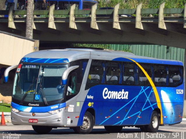 Viação Cometa 12329 na cidade de Santos, São Paulo, Brasil, por Adam Xavier Rodrigues Lima. ID da foto: 5132245.