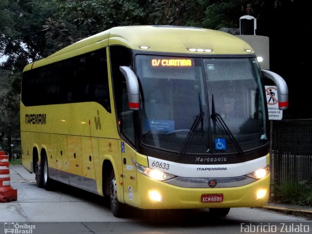 Viação Itapemirim 60633 na cidade de São Paulo, São Paulo, Brasil, por Fabricio Zulato. ID da foto: 5131086.