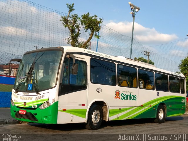 Viação Piracicabana Santos 4319 na cidade de Santos, São Paulo, Brasil, por Adam Xavier Rodrigues Lima. ID da foto: 5132224.