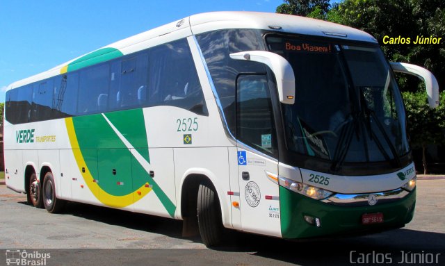 Verde Transportes 2525 na cidade de Aragarças, Goiás, Brasil, por Carlos Júnior. ID da foto: 5140251.