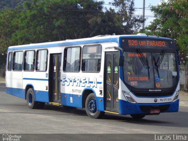 Viação Estrela RJ 177.031 na cidade de Niterói, Rio de Janeiro, Brasil, por Lucas Lima. ID da foto: 5139267.