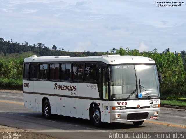 Transantos Turismo 5000 na cidade de João Monlevade, Minas Gerais, Brasil, por Antonio Carlos Fernandes. ID da foto: 5141641.