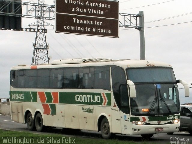 Empresa Gontijo de Transportes 14845 na cidade de Vitória, Espírito Santo, Brasil, por Wellington  da Silva Felix. ID da foto: 5147041.