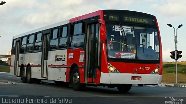 Express Transportes Urbanos Ltda 4 8729 na cidade de São Paulo, São Paulo, Brasil, por Luciano Ferreira da Silva. ID da foto: 5146986.