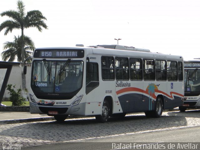 Auto Viação Salineira RJ 111.001 na cidade de Cabo Frio, Rio de Janeiro, Brasil, por Rafael Fernandes de Avellar. Número da foto: #5146977.