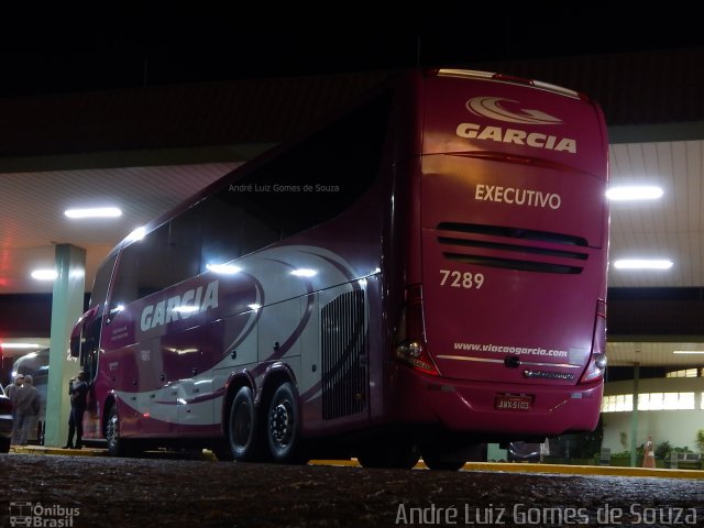 Viação Garcia 7289 na cidade de Santa Cruz do Rio Pardo, São Paulo, Brasil, por André Luiz Gomes de Souza. ID da foto: 5149055.