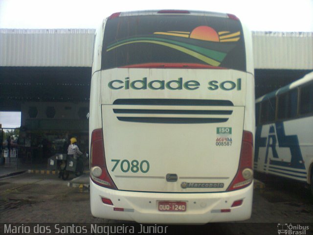 Viação Cidade Sol 7080 na cidade de Itaberaba, Bahia, Brasil, por Mario dos Santos Nogueira Junior. Número da foto: #5150646.
