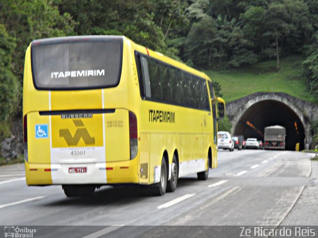 Viação Itapemirim 45501 na cidade de Petrópolis, Rio de Janeiro, Brasil, por Zé Ricardo Reis. Número da foto: #5152321.