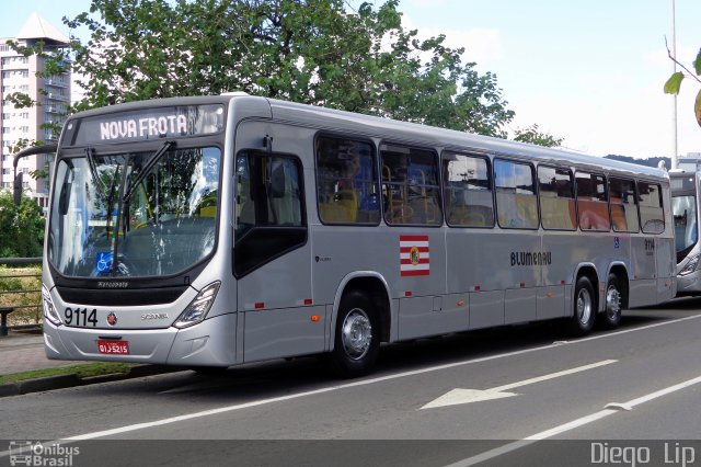 BluMob - Concessionária de Transporte Urbano de Blumenau 9114 na cidade de Blumenau, Santa Catarina, Brasil, por Diego Lip. ID da foto: 5152850.