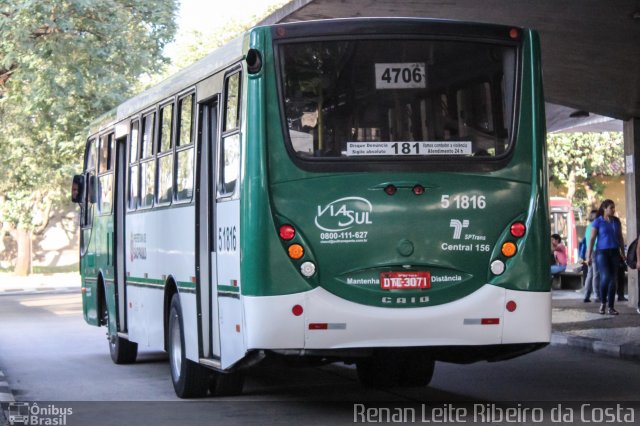 Via Sul Transportes Urbanos 5 1816 na cidade de São Paulo, São Paulo, Brasil, por Renan Leite Ribeiro da Costa. Número da foto: #5155641.
