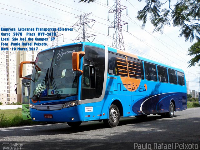 Litorânea Transportes Coletivos 5078 na cidade de São José dos Campos, São Paulo, Brasil, por Paulo Rafael Peixoto. ID da foto: 5157842.