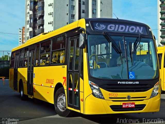 Gidion Transporte e Turismo 11702 na cidade de Joinville, Santa Catarina, Brasil, por Andrews  Fuscolin. ID da foto: 5160220.