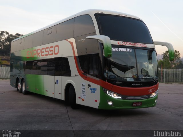 Expresso Transporte e Turismo Ltda. 3075 na cidade de Curitiba, Paraná, Brasil, por Paulo Roberto Chulis. Número da foto: #5160495.