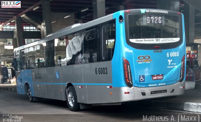 Transwolff Transportes e Turismo 6 6003 na cidade de São Paulo, São Paulo, Brasil, por Matheus Ariel. ID da foto: 5163103.