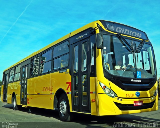 Gidion Transporte e Turismo 11709 na cidade de Joinville, Santa Catarina, Brasil, por Andrews  Fuscolin. ID da foto: 5162586.