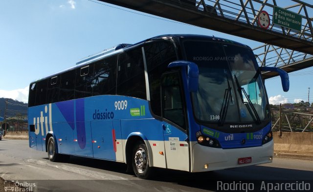 UTIL - União Transporte Interestadual de Luxo 9009 na cidade de Conselheiro Lafaiete, Minas Gerais, Brasil, por Rodrigo  Aparecido. Número da foto: #5100806.