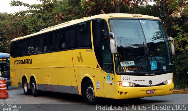 Viação Itapemirim 7001 na cidade de São Paulo, São Paulo, Brasil, por Cristiano Soares da Silva. ID da foto: 5100428.