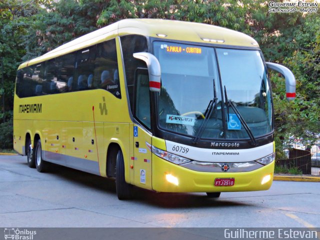 Viação Itapemirim 60759 na cidade de São Paulo, São Paulo, Brasil, por Guilherme Estevan. Número da foto: #5107967.