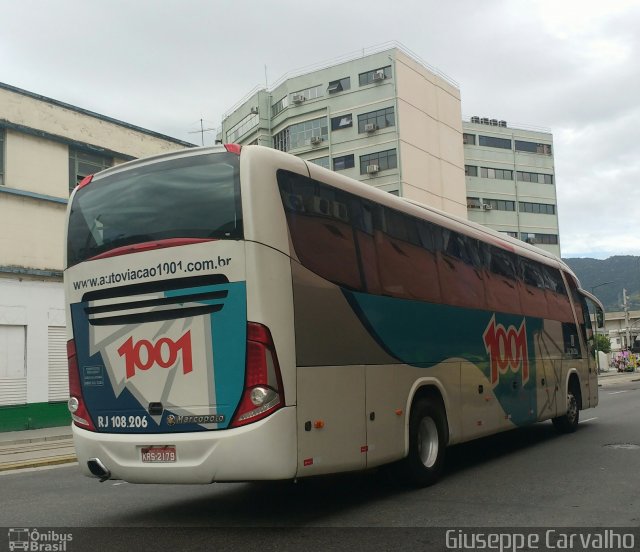 Auto Viação 1001 RJ 108.206 na cidade de Rio de Janeiro, Rio de Janeiro, Brasil, por Giuseppe Carvalho. ID da foto: 5109693.