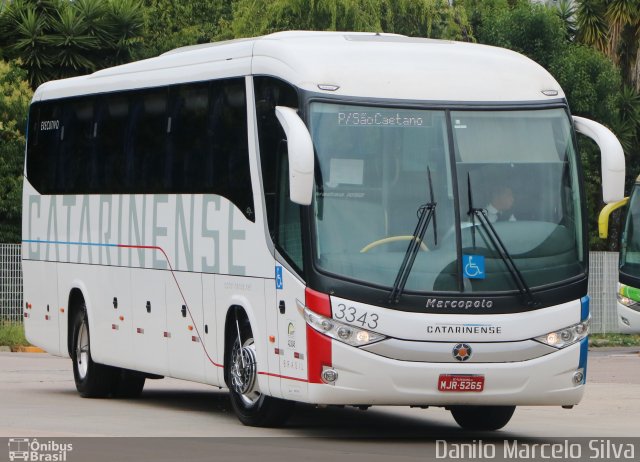 Auto Viação Catarinense 3343 na cidade de Curitiba, Paraná, Brasil, por Danilo Marcelo Silva. ID da foto: 5108703.